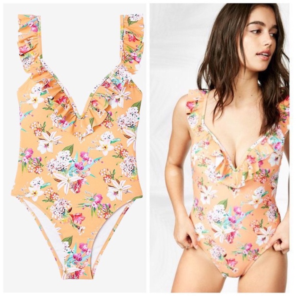 Express floral one piece swimsuit